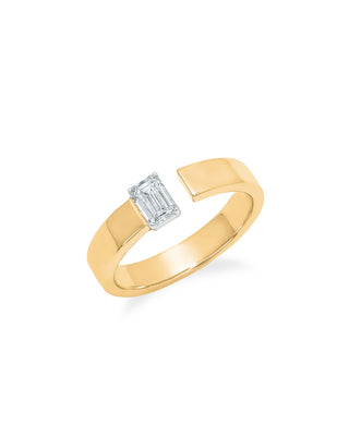 Emerald Cut Open Front Ring