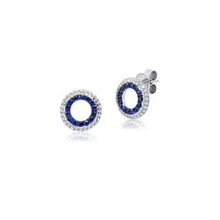 Mini Sapphire & Diamond 3 Sided Studs