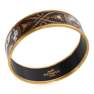 HERMES PLATED ENAMEL GRAND APPARAT BANGLE