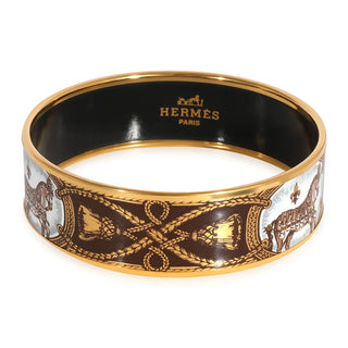HERMES PLATED ENAMEL GRAND APPARAT BANGLE