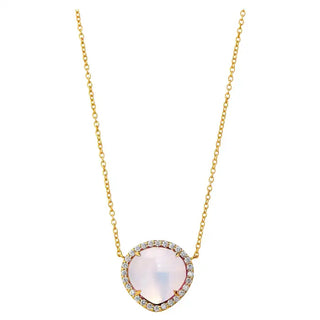 MOON QUARTZ & DIAMOND PENDANT