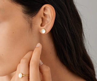 JAIPUR MOTHER OF PEARL BEZEL STUDS