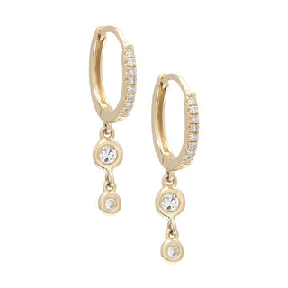 DIAMOND DROP HUGGIE EARRINGS