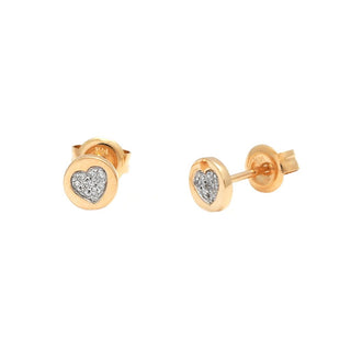 Petite Heart Disc Studs