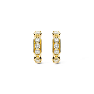 DIAMOND SET OVAL & ROUND LINK HOOPS