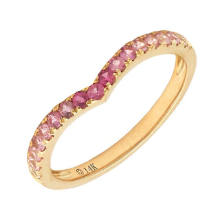 Pink Sapphire Ombre V Ring