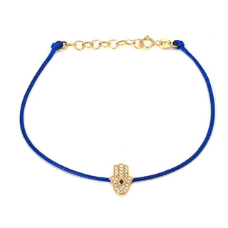 Blue Cord Hamsa Bracelet