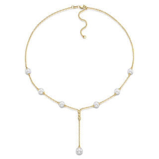 PEARL AND DIAMOND 'Y' NECKLACE
