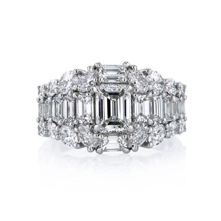EMERALD CUT & OVAL CUT DIAMOND RING