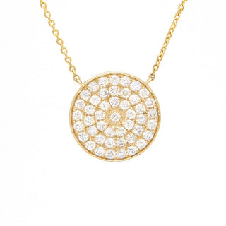 ROUND PAVE DIAMOND DISC NECKLACE