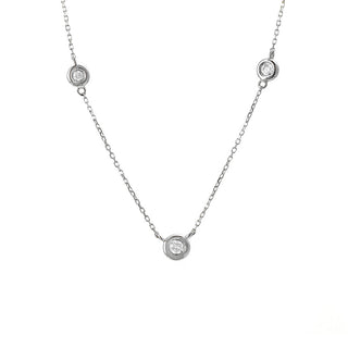 Three Bezel Diamond Necklace