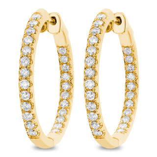 Large Inside & Out Diamond Hoops