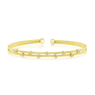 TWO-ROW BEZEL DIAMOND BANGLE