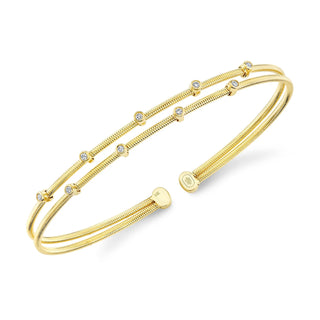 TWO-ROW BEZEL DIAMOND BANGLE