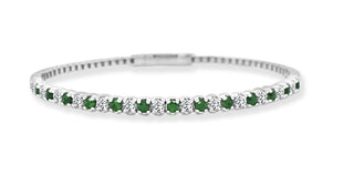 Flexible Emerald & Diamond Bangle