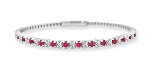 Flexible Ruby & Diamond Bangle