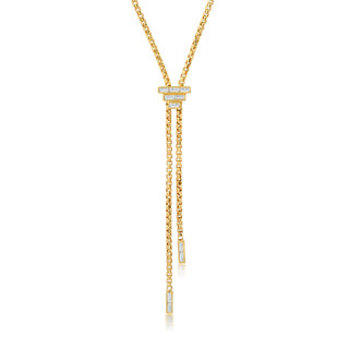 baguette diamond bolo necklace