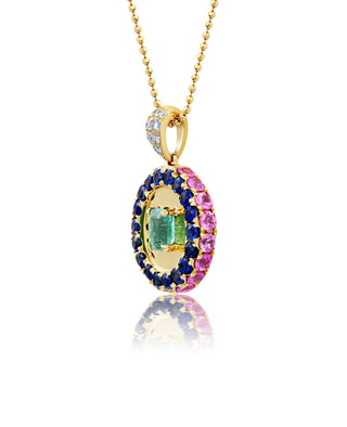 Tourmaline & Sapphire Amulet Necklace