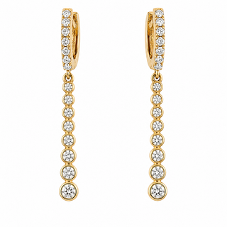 GRADUATED BEZEL DIAMOND EARRINGS