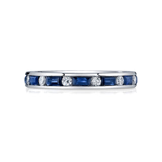 SAPPHIRE & DIAMOND CHANNEL SET ETERNITY BAND