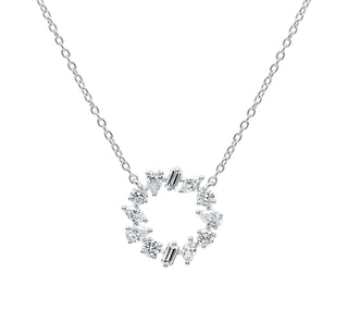 MIXED CUT DIAMOND CIRLE NECKLACE