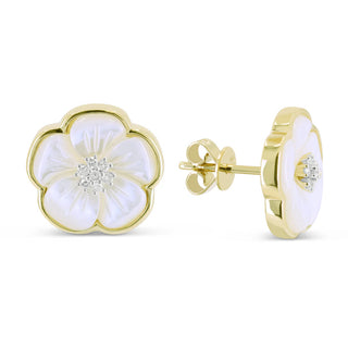 MOTHER OF PEARL FLOWER EARRINGS