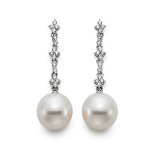 Diamond & Pearl Drop Earrings