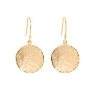 Hammered Disc Coin Drop Earrings