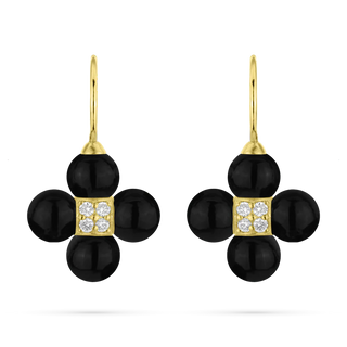 Black Onyx Sequence Drop Earrings