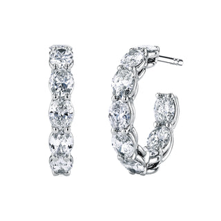 OVAL CUT DIAMOND HOOPS