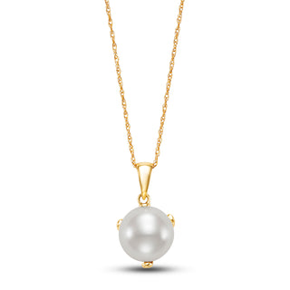 Three Prong Pearl Pendant Necklace