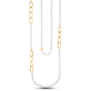 Pearl & Oval Link Necklace