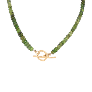 Green Tourmaline Boulder Toggle Necklace