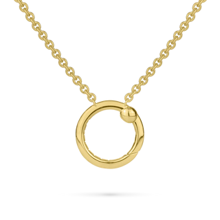 yellow gold chain with pendant ring