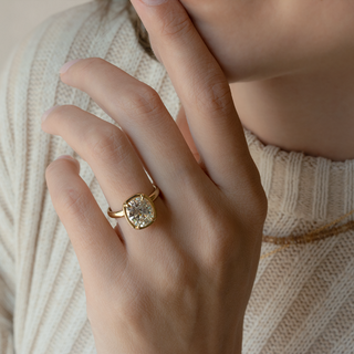 Haley Engagement Ring on finger