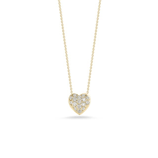 TINY TREASURES DIAMOND PUFFED HEART NECKLACE