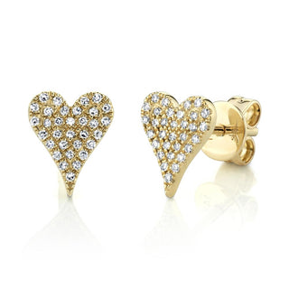 Pave Heart Studs