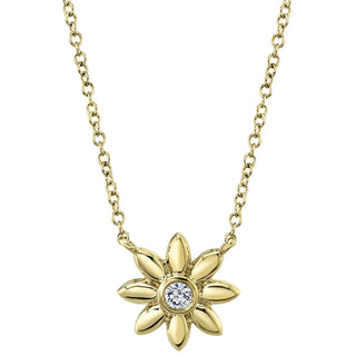 DIAMOND BEZEL FLOWER NECKLACE