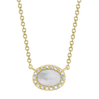 OVAL MOTHER OF PEARL NECKLACE
