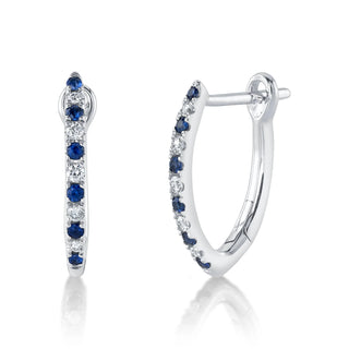 Sapphire & Diamond Hoops