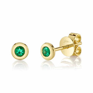 EMERALD BEZEL STUDS