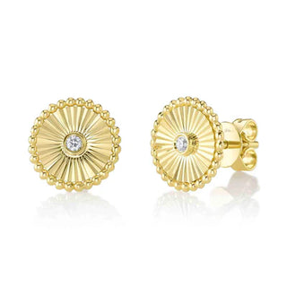 DIAMOND BEZEL CIRCLE STUD EARRING