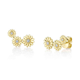 THREE FLOWER STUDS