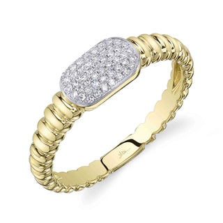 PAVE DIAMOND RIBBED BAND