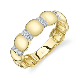 POLISHED CIRCLE & DIAMOND BAR RING