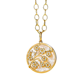 FLOWER BRANCH MEDALLION PENDANT