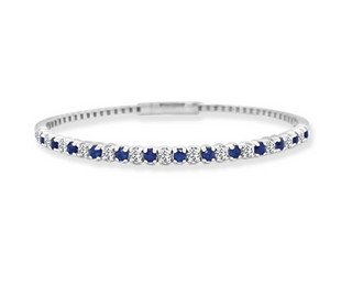 Flexible Sapphire & Diamond Bangle