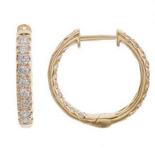 Small Inside & Out Diamond Hoops