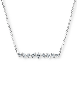 MIXED CUT DIAMOND BAR NECKLACE