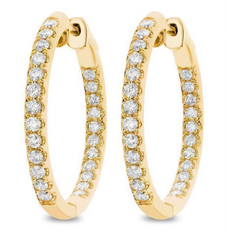 Small Inside & Out Diamond Hoops